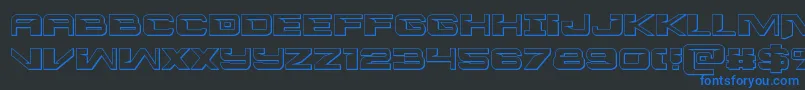 interdiction3d1 1 Font – Blue Fonts on Black Background