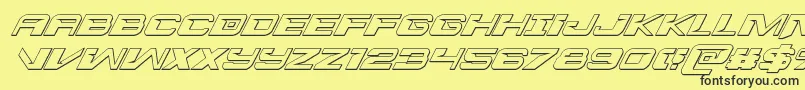 interdiction3dital1 1 Font – Black Fonts on Yellow Background