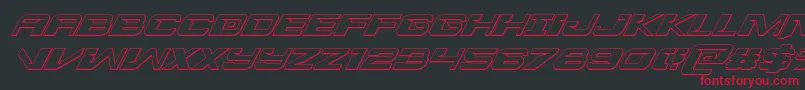 フォントinterdiction3dital1 1 – 黒い背景に赤い文字