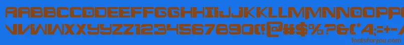 interdictioncond1 1 Font – Brown Fonts on Blue Background