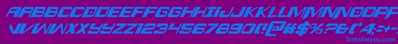 interdictioncondital1 1 Font – Blue Fonts on Purple Background