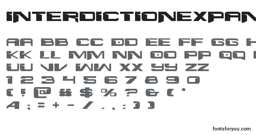 Interdictionexpand1 1フォント–アルファベット、数字、特殊文字