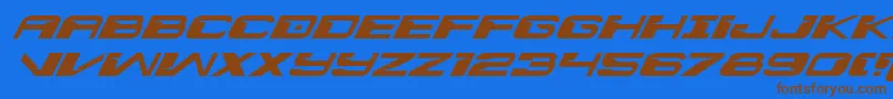 interdictionexpandital1 1 Font – Brown Fonts on Blue Background