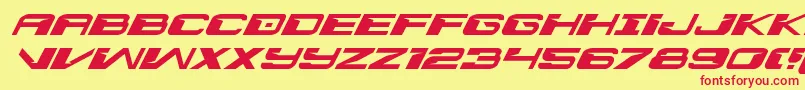 Czcionka interdictionexpandital1 1 – czerwone czcionki na żółtym tle
