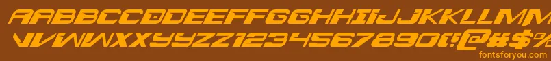 interdictionital1 1 Font – Orange Fonts on Brown Background