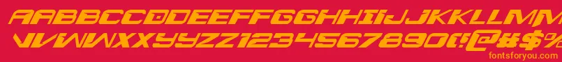 interdictionital1 1 Font – Orange Fonts on Red Background