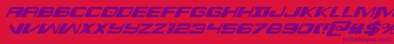 interdictionital1 1 Font – Purple Fonts on Red Background