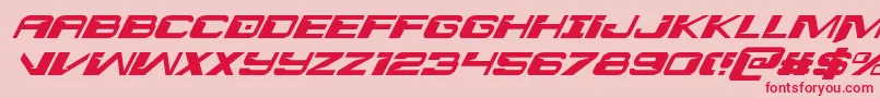 interdictionital1 1 Font – Red Fonts on Pink Background