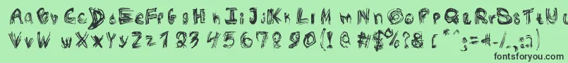 RoughOutline Font – Black Fonts on Green Background