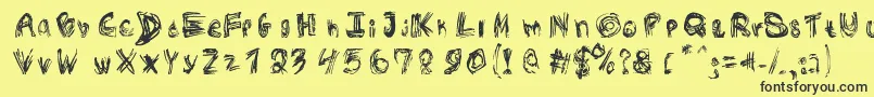 RoughOutline Font – Black Fonts on Yellow Background