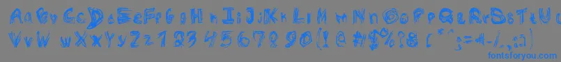 RoughOutline Font – Blue Fonts on Gray Background