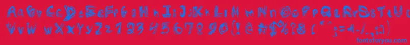 RoughOutline Font – Blue Fonts on Red Background