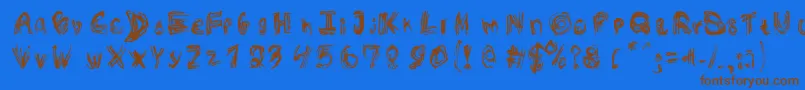 RoughOutline Font – Brown Fonts on Blue Background