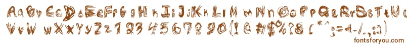 RoughOutline Font – Brown Fonts on White Background