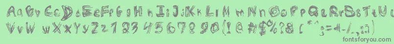 RoughOutline Font – Gray Fonts on Green Background