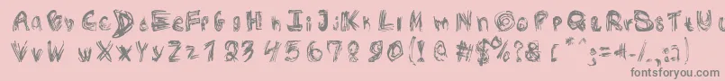 RoughOutline Font – Gray Fonts on Pink Background