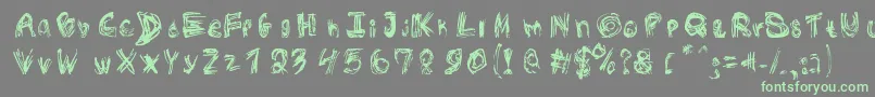 フォントRoughOutline – 灰色の背景に緑のフォント