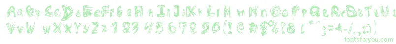 RoughOutline Font – Green Fonts on White Background