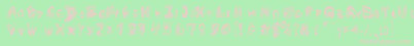 RoughOutline Font – Pink Fonts on Green Background