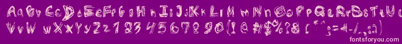RoughOutline Font – Pink Fonts on Purple Background