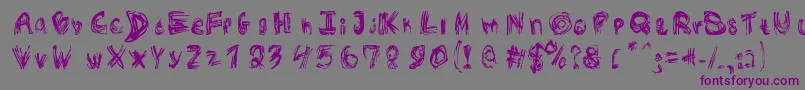 RoughOutline Font – Purple Fonts on Gray Background