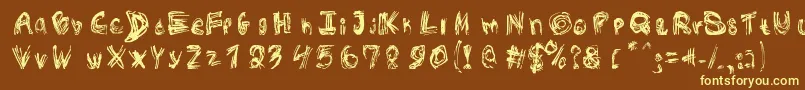 RoughOutline Font – Yellow Fonts on Brown Background