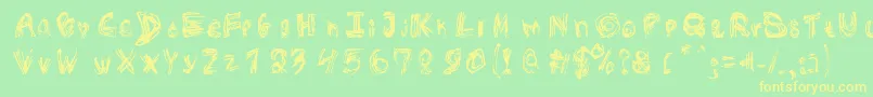 RoughOutline Font – Yellow Fonts on Green Background