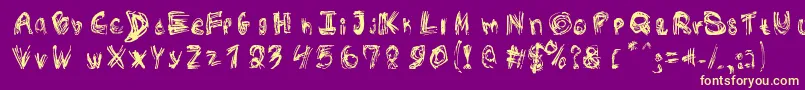 RoughOutline Font – Yellow Fonts on Purple Background