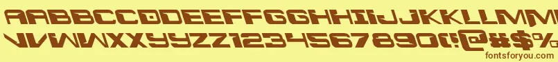 interdictionleft1 1 Font – Brown Fonts on Yellow Background