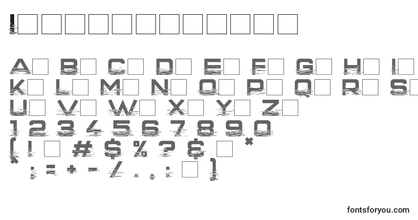 Schriftart Interfearence – Alphabet, Zahlen, spezielle Symbole
