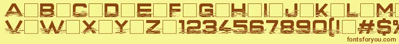 Interfearence-fontti – ruskeat fontit keltaisella taustalla