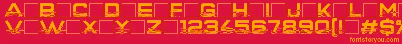 Interfearence Font – Orange Fonts on Red Background