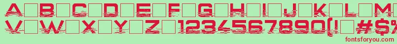 Interfearence Font – Red Fonts on Green Background