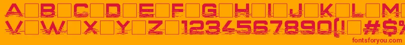 フォントInterfearence – オレンジの背景に赤い文字