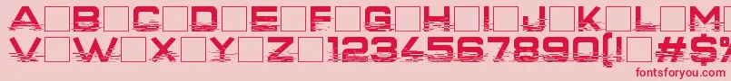 フォントInterfearence – ピンクの背景に赤い文字