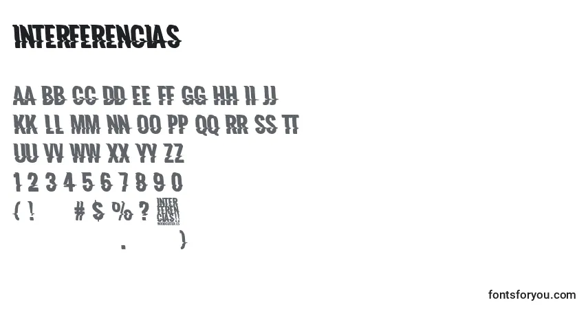 Interferencias Font – alphabet, numbers, special characters