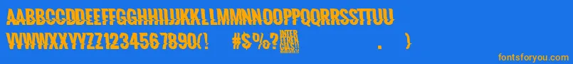 Interferencias Font – Orange Fonts on Blue Background