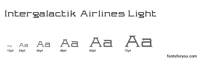 Размеры шрифта Intergalactik Airlines Light