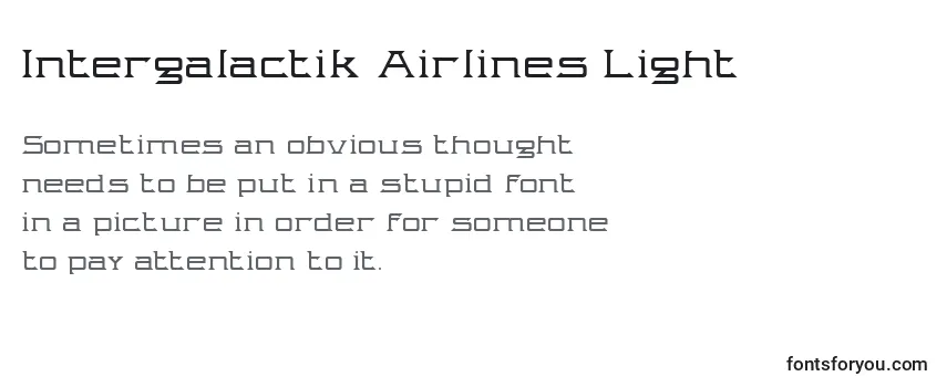 Шрифт Intergalactik Airlines Light