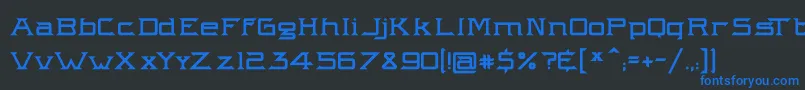 Intergalactik Airlines Font – Blue Fonts on Black Background