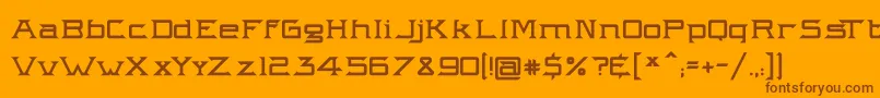 Intergalactik Airlines Font – Brown Fonts on Orange Background