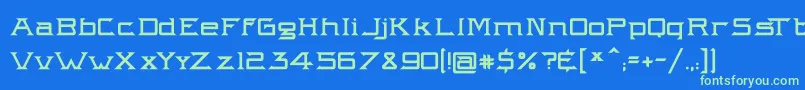 Intergalactik Airlines Font – Green Fonts on Blue Background