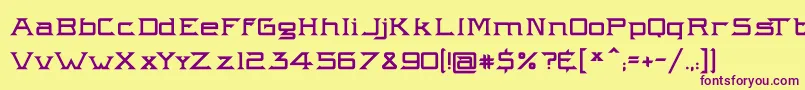 Intergalactik Airlines Font – Purple Fonts on Yellow Background