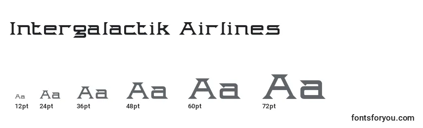 Intergalactik Airlines font sizes