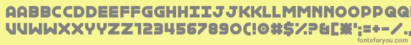 フォントInternal Rainbows – 黄色の背景に灰色の文字