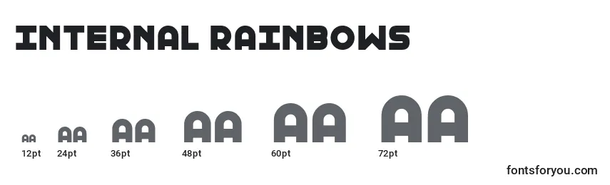 Размеры шрифта Internal Rainbows