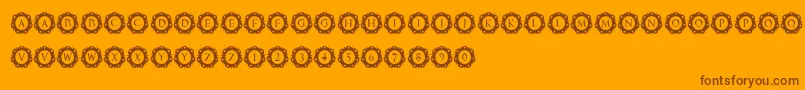 InternationalCapitals-Schriftart – Braune Schriften auf orangefarbenem Hintergrund