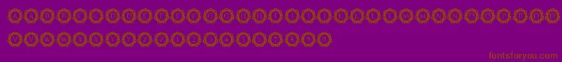 InternationalCapitals-fontti – ruskeat fontit violetilla taustalla