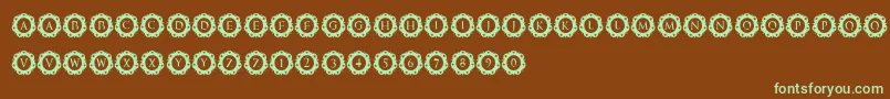 InternationalCapitals-Schriftart – Grüne Schriften auf braunem Hintergrund