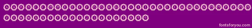 InternationalCapitals-fontti – vaaleanpunaiset fontit violetilla taustalla